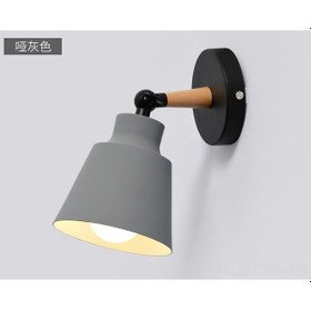 Resim Hfambition Gri Ahşap Kreatif Duvar Lambası - Yatak Odası, Koridor, Çocuk Odası Için Renkli Aydınlatma Aleti Kaynak Hariç Gri 