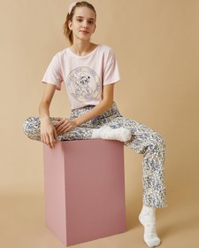 Resim Looney Tunes Lisanslı Baskılı Pamuklu Pijama Takımı 