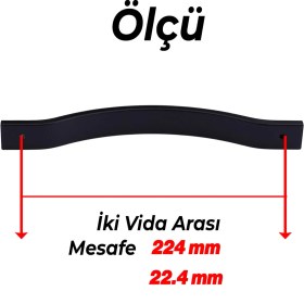 Resim Nzb Çizgili Metal Kulp Mobilya Çekmece Dolap Kapak Kulpu Paslanmaz Kulpları 224 mm Siyah 
