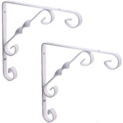 Resim 2 Adet Burgulu 15 x 15 cm Dekoratif Raf Altı Ayağı Konsol Beyaz 