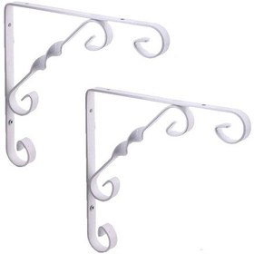 Resim 2 Adet Burgulu 15 x 15 cm Dekoratif Raf Altı Ayağı Konsol Beyaz 