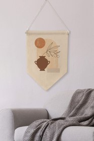 Resim Balkon Duvar Dekoru, Pinterest Oda Dekoru, Boho Kanvas Flama Askılı Duvar Örtüsü Ve Süsü NO:504 - Renkli - 24 / 70 x 100 