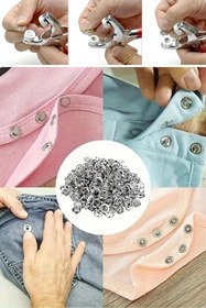 Resim Buffer ® 200 adet Paslanmaz Çelik Çıtçıt ve Pense Seti Metal Çıt Çıt Makinesi 