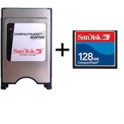 Resim SND128 128 MB Compact Flash Hafıza Kartı+Compact Flash Adatör 