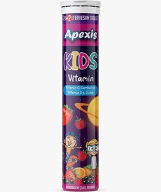 Resim Apexis Kids Vitamin Ahududu ve Çilek Aromalı 22 Efervesan Tablet 