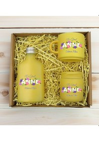 Resim Bk Gift Kişiye Özel İsimli Dtf Anne Temalı Sarı Kahve Fincanı & Kolonya & Mum Hediye Seti-3, Anneye Hediye, Anneler Günü Hediyesi Kobitmeyencom30977 B 