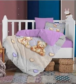 Resim Bebek Nevresim%100 Pamuk Oeko-tex®Sertifikalı Özel Dokuma Flax Bears 