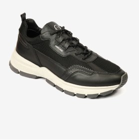 Resim Greyder Erkek Siyah Hakiki Deri Sneaker Ayakkabı 4 