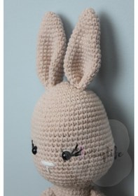 Resim Aleylife Amigurumi Organik Tavşan Uyku- Oyun Arkadaşıaçık Pembe 