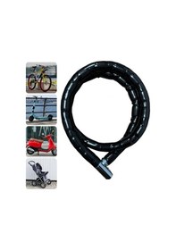 Resim Dayanıklı Motor Bisiklet Kilidi 22 Mm Çelik Halat 100 Cm Uzunluk 