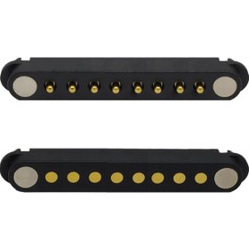 Resim 8-pin 2.54mm Pogo Pin Manyetik Konnektör Takımı 