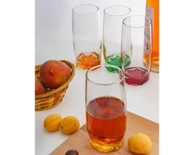 Resim Decostyle Iconic Color 6'lı Renkli Meşrubat Bardağı Seti - Gökkuşağı Cam Meşrubat Bardağı Takımı 