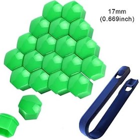 Resim 20 adet araba tekerlek cıvata golf sopası kılıfı araç oto lastik kapağı taşınabilir dış koruyucu dekorasyon tıpalar yedek, Yeşil, 17 mm 