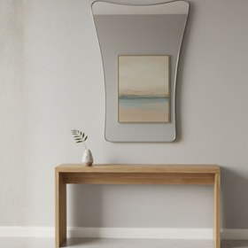 Resim İskele Asimetrik Dekor Aynası - 157 x 76 Cm / Antik Altın / LED'siz 