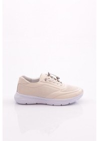 Resim Dgn 2024 Kadın Bağcikli Lazer Comfort Ayakkabi Krem 