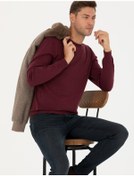 Resim Pierre Cardin Erkek Bordo Triko Kazak 50270179-vr014 Bordo 