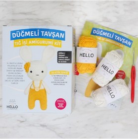Resim TUVA Amigurumi Kiti Düğmeli Tavşan Mgak01 