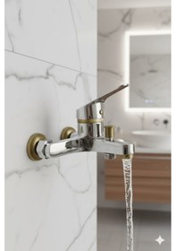 Resim 56623 Banyo Bataryası Duş Musluğu Musluk Armatür Siyah Beyaz Krom Gold Altın - Krom 