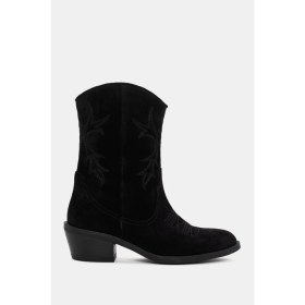 Resim Be Style Sam Kadın Siyah Gerçek Süet Deri Western Bot 