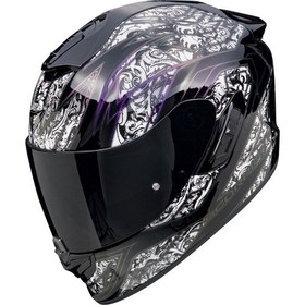 Resim Scorpion Exo 1400 Evo Iı Air Fantasy Kapalı Motosiklet Kaskı Siyah Beyaz Siyah - Beyaz 
