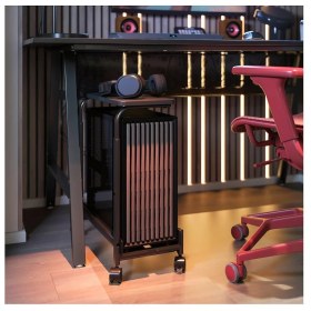 Resim Vesamax Tekerlekli Bilgisayar Kasa Taşıyıcı Pc Standı, Siyah, 