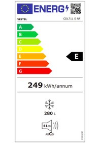 Resim Vestel CDL711 E NF 279 L 7 Çekmeceli Dikey Derin Dondurucu 