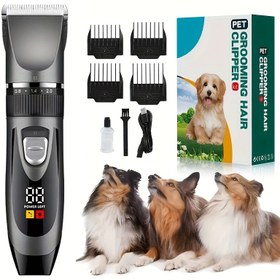 Resim Profesyonel Evcil Hayvan Bakım Seti, Güç Göstergeli Işık, Düşük Gürültülü Kesim Seti, Şarj Edilebilir Sessiz Evcil Hayvan Bakım Seti, Köpekler, Kediler ve Diğer Evcil Hayvanlar İçin, Köpek Bakım Makinesi, Köpek Kesme Makinesi, Profesyonel Köpek Bakım Seti, Profesyonel Köpek Kesme Makinesi, Köpek Fırçası, Küçük Köpekler İçin Köpek Bakım Seti 