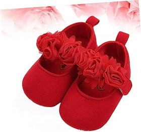 Resim BESTYASH 1 Çift Bebek Duş Elbiseleri Bayan Bale Ayakkabıları Kadın Dans Ayakkabıları Kızlar Çiçek Kafa Bandı Bebek?Patik ?Yürüyüş?Ayakkabı Kızlar Için Kafa Bandı Prenses Ayakkabılar 
