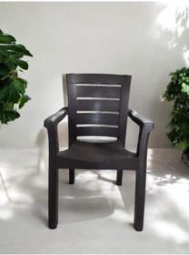 Resim Napoli Kalın Bacaklı Kollu Sandalye Koltuk Kahve Kahverengi 