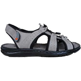 Resim Erkek Deri Sandalet 024-0044 - Gri 