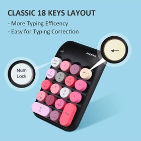 Resim RabbitTech Renkli Daktilo Tarzı Vintage Kablosuz Wıreless Numeric Keypad 18 Tuşlu Sayısal Klavye Numpad 