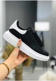 Resim Kadın Erkek Unisex Bağcıklı Deri Yüksek Tabanlı Rahat Günlük Spor Ayakkabı Sneaker 