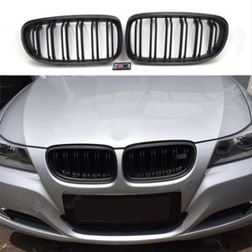 Resim Bmw 3 Serisi E90 2008-2011 M3 Böbrek ( Çift Çizgi Panjur ) Pıano Black 