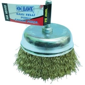 Resim Hawk Ha10145 50mm Sarı Telli Pimli Çanak Fırça 10 Lu 