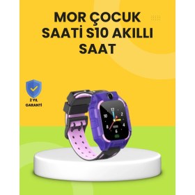 Resim Erbar S10 Akıllı Çocuk Saati Mor Tasarım Adımsayar ve Alarm Fonksiyonlu - M077R784-K58077 