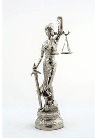 Resim Dekoratif Zamak Adalet Terazisi Heykel Biblo 48 Cm Biblo 