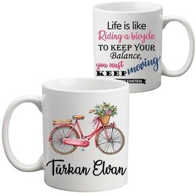 Resim Bayan Bisikletçi Hediyesi Isimli Kupa Bardak 