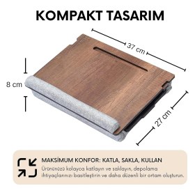 Resim Braventa Collection Vigo Wood - LS051 Minderli Eğim Ayarlanabilir Mousepadli Laptop Sehpası 
