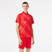 Resim Lacoste Sport X Novak Djokovic Erkek Regular Fit Desenli Kırmızı Polo 