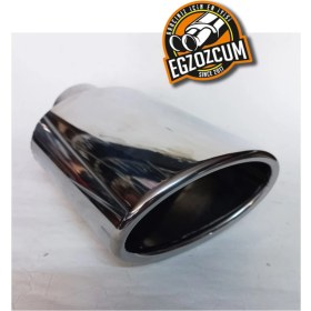 Resim Slk Krom Yassı Kesik Tekli Egzoz Başlığı Sessiz 1 Adet Eksoz Ucu 