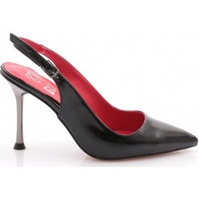 Resim Dgn Pm450-k100-4 Arkasi Açik Abiye Topuklu Abiye Ayakkabi PM450-K100-4-1211-R1650 Siyah - Kırmızı 