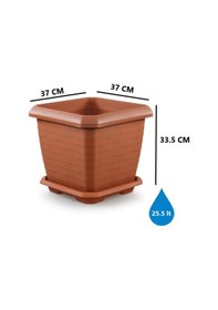 Resim Omnipazar So-hk03 Hisar Kare Tabaklı Saksı 25.5 Litre No 3 Kiremit 108 