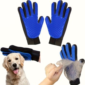 Resim 1 adet Pet Bakım Eldiveni Fırçası, Köpekler ve Kediler için Uygun, Masaj, De-Shedding ve Peeling Etkileri ile, Sol veya Sağ El, Doğal Kauçuk Malzeme, Pil Olmadan 