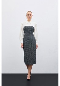 Resim Sateen Tüvit Kalem Etek - Saks Mavi-135449 Saks Mavi 