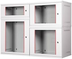 Resim Lande 9U 19" Security Box Duvar Tipi Kabinet, Demonte, 542mm Genişlik, 400mm Derinlik, Açık Gri Renk 