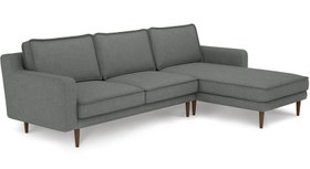 Resim Klem Slim 266 x 171 Köşe Ahşap Ayak - Performans Keten - Mocha / Siyah / Rahat Dolgu 