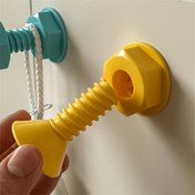 Resim 3 Adet Matkap Gerektirmeyen Duvar Kancaları - Giysiler, Havlular ve Daha Fazlasını Asmak İçin Eğlenceli Vida Tasarımı - Kolay Kurulum, Ayarlanabilir & Şık Plastik Kancalar Açık Mavi & Sarı Renklerde - Yatak Odası Dekoru, Yatak Odası Düzeni İçin Mükemmel | Şık Vida Kancaları | Canlı Renkli Kancalar, Asma Kancaları, Yardımcı Kancalar 