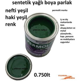 Resim Nefti Yeşil Sentetik Yağlı Boya 0.750lt Haki Yeşil Renk Ahşap Met 