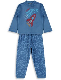 Resim Supersoft 3-11 Yaş Pijama Takımı - Mavi - Mavi / 7-8 Yaş 