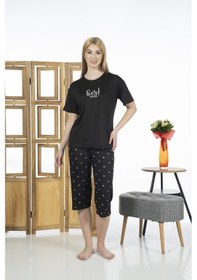 Resim Estiva 24063 Kadın Kısa Kollu Kapri Pijama Takım 001 